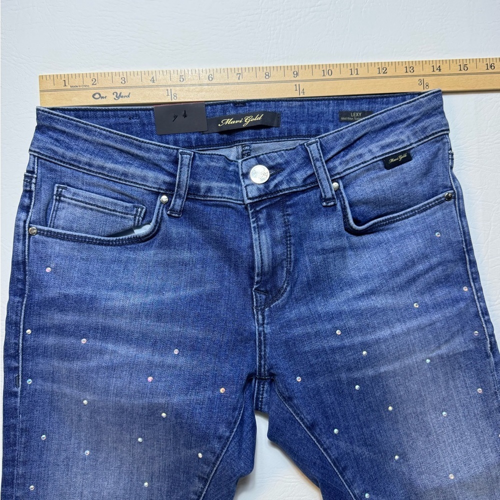 Mavi Lexi Mid-Rise Super Skinny Rhinestone jeans 27 - Picture 2 of 9